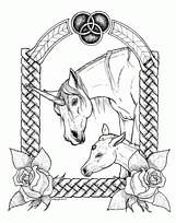 coloriage la licorne et son petit